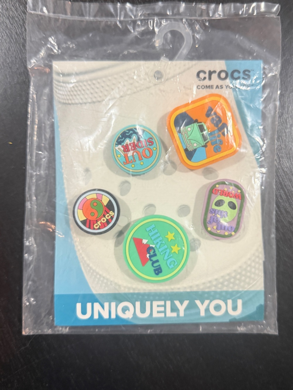 NWT Crocs Jibbitz shoe charms Adventure Patch 5pk - outdoors, hiking, van life